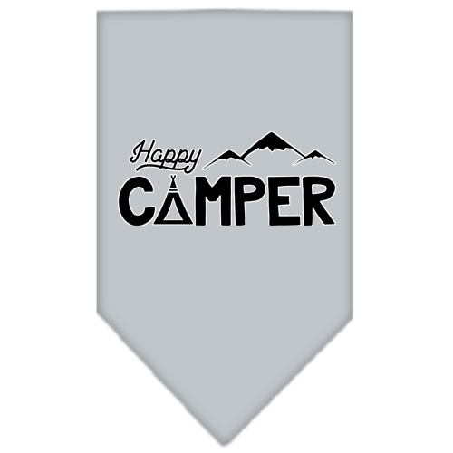 Happy Camper Screen Print Bandana Grey Large